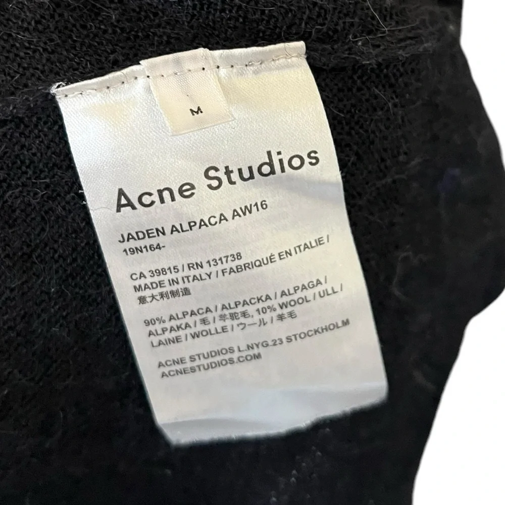 Acne Studios Jaden Black Alpaca Asymmetrical Top - Picture 6 of 12